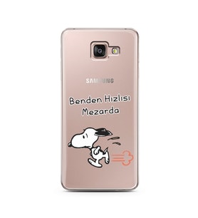 Snoopy Tasarımlı Süper Şeffaf Silikon Telefon Kılıfı Samsung A7 (2016)