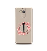 Pembe Çiçekli Harf Tasarım Süper Şeffaf Silikon Telefon Kılıfı General Mobile GM