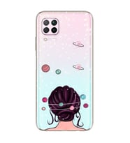 Space Girl Tasarım Süper Şeffaf Silikon Telefon Kılıfı Huawei P40 Lite