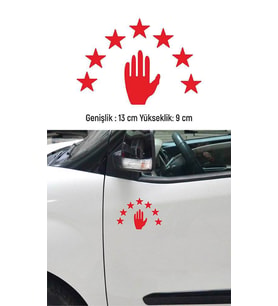 Abhaz Bayrak Araba Sticker Etiket Kırmızı 13 cm 4 Adet