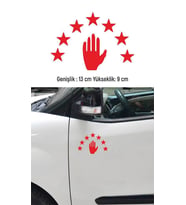Abhaz Bayrak Araba Sticker Etiket Kırmızı 13 cm 4 Adet