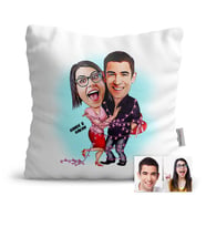 BK Gift Kişiye Özel Sevgililer Karikatür  Yastık  2