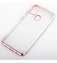 Galaxy M21 Kılıf Zore Dört Köşeli Lazer Silikon Kılıf (Rose)