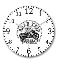 Vintage Motosiklet Duvar Saati Bombeli Gercek Cam