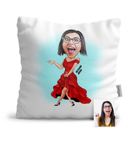 BK Gift Kişiye Özel Bayan Manken Karikatür  Yastık  1