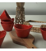 Keramika Kırmızı Bayrak Tigela Çerezlik/Sosluk 11 Cm 6 Adet