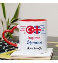 İngilizce Öğretmeni Kupa Bardağı Kalpli