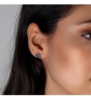 Else Silver Mistik Topaz Taşlı Gümüş Yonca Küpe