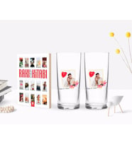 BK Gift Kişiye Özel Renkli Baskılı İsimli Fotoğraflı İkili Rakı Bardağı ve Rakı Cep Kitabı Hediye Seti-29 (Model 1)