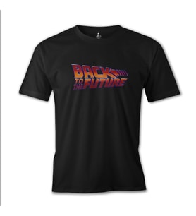 Back to the Future - Logo Siyah Erkek Tshirt