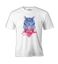 Baykuş Beyaz Erkek Tshirt