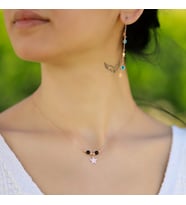 Papatya Silver 925 Ayar Gümüş Yıldız Kolye Küpe Seti