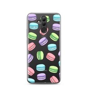 Macaron Tasarımlı Süper Şeffaf Silikon Telefon Kılıfı Huawei Mate 20 Lite