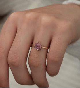 925 Ayar Rose Kaplama Pembe Zirkon Taşlı Gümüş Lotus Çiçeği Kadın Yüzük