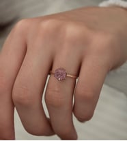 925 Ayar Rose Kaplama Pembe Zirkon Taşlı Gümüş Lotus Çiçeği Kadın Yüzük