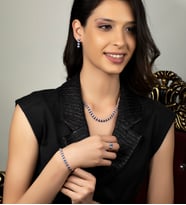 Gümüş Renkli Zirkon Taşlı Abiye Günlük Tasarım Set (Rose)