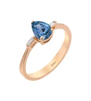 Sirius Baget Pırlanta ve London Blue Topaz Taşlı Yüzük 0746R0005