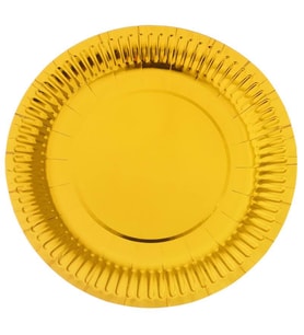 Metalize Altın Karton Tabak, 23 cm - 8 Adet (STD)