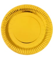 Metalize Altın Karton Tabak, 23 cm - 8 Adet (STD)