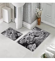 Banyo Halısı Ikili Klozet Takımı Kaymaz Tabanlı (60 xm x 100 cm + 40 cm x 60 cm) 