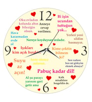 Anneye Özel Tasarımlı Cam Duvar Saati - A