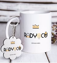 BK Gift Kişiye Özel Mesleki Radyocu Beyaz Kupa ve Anahtarlık Hediye Seti (Model 1)
