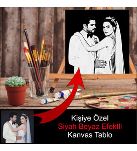 Kişiye Özel Fotoğrafınızdan Siyah Beyaz Efektli Kanvas Tablo