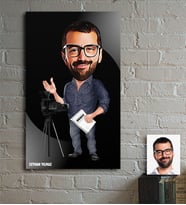 BK Gift Kişiye Özel Bay Yönetmen Karikatür Ahşap Tablo - 1