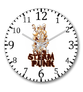 Steam Punk Duvar Saati Bombeli Gercek Cam