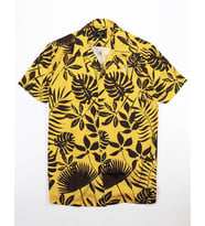 SikSilk Hawaii Seri Gold Floral Erkek Gömlek (Sarı)