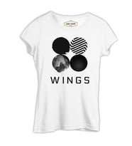 BTS - Wings Logo Beyaz Kadın Tshirt