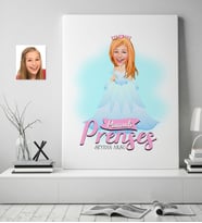 BK Gift Kişiye Özel Pamuk Prenses Karikatürlü Kanvas Tablo (50x70cm.) 4
