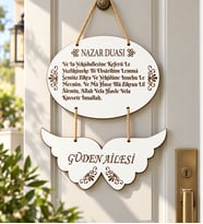 Gifties Nazar Duası ve Kelebek Kanatları Temalı Kişiye Özel Kapı Süsü