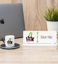 Fizik Öğretmeni Siyah Türk Kahvesi Fincanı Ve Masa İsimliği Hediye Seti