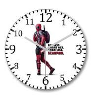 Deadpool Marvel Duvar Saati Bombeli Gercek Cam