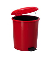 Safell Plastik Pedallı Çöp kovası 40 litre - İç Kovalı - Kırmızı