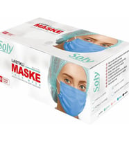 SOLY CARE MAVİ 3 KATLI TELLİ FULL ULTRASONİK CERRAHİ MASKE 50 ADET