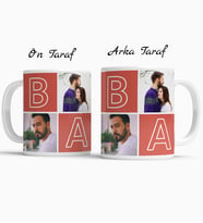 Baba Temalı Dört Fotoğraflı Kupa Bardak