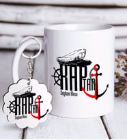 BK Gift Kişiye Özel Mesleki Kaptan Beyaz Kupa ve Anahtarlık Hediye Seti-2 (Model 1)