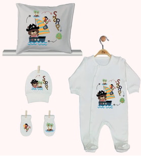 Pia Baby Gl 1938-04 İsme Özel Yastık Tulum Set