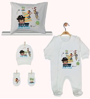Pia Baby Gl 1938-04 İsme Özel Yastık Tulum Set