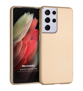 Microsonic Matte Silicone Samsung Galaxy S21 Ultra Kılıf Gold