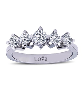 Lova E Renk 0,72 Karat Pırlanta Beştaş Yüzük - 1020192