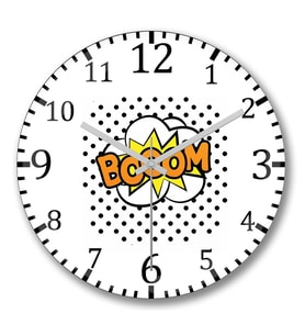 Booom Duvar Saati Bombeli Gercek Cam
