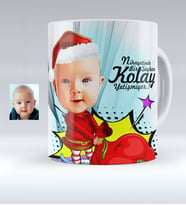 BK Gift Kişiye Özel Bebek Karikatürlü Beyaz Kupa Bardak  5