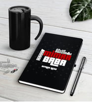 BK Gift Kişiye Özel Mimar Baba Siyah Defter Kalem Termos Mug Seti-1 (Model 1)