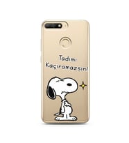 Snoopy Tasarımlı Süper Şeffaf Silikon Telefon Kılıfı Huawei Y6 Prime 2018