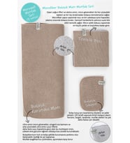 Bej-gri Microwell 3 Prç Set Microfiber Bulaşık Kurutma Matı Mutfak Seti 3'lü Kurulama Bezi Örtüsü