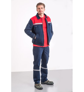 Mervem İş Takımı 7/7 Gabardin Kapitoneli Reflektörlü (Lacivert)