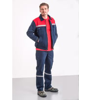 Mervem İş Takımı 7/7 Gabardin Kapitoneli Reflektörlü (Lacivert)
